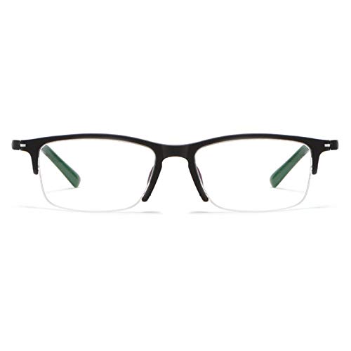 Okulary antyniebieskie i chroniące przed promieniowaniem UV dla mężczyzn, TR lekkie i inteligentne okulary półekranowe Progressive Multi-ogniskowa z zoomem (+ 1,00 + 3,00)