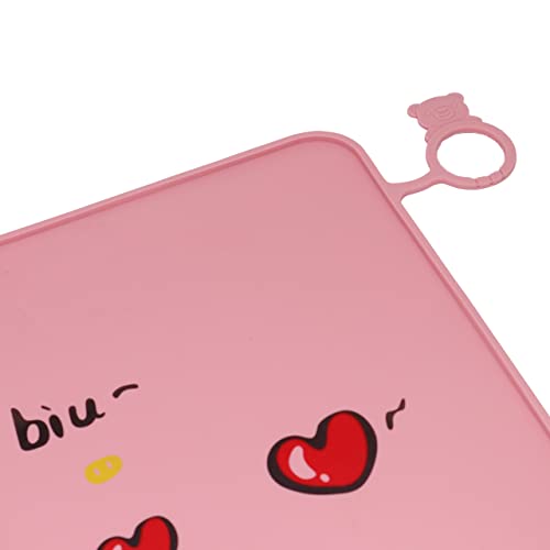 Gemseek Heat Resistant Silicone Kids Placemats, Washable Cute Pink Dining Table Place Mat For Toddlers Childrens #TOP3
