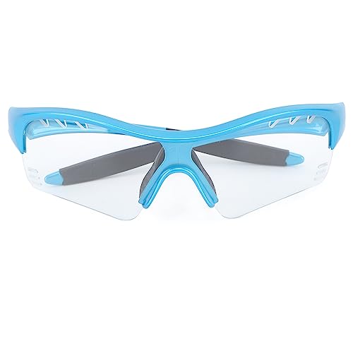 Vbestlife Gafas de sol deportivas con almohadillas de goma para la nariz, ligeras, ergonómicas, para niños, para montar en bicicleta, gafas de sol (marco azul, lente transparent