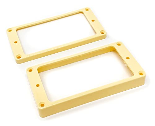 Vintage Forge Cream Flat Bottom Humbucker Pickup Mounting Ring Set (Bridge & Neck) compatible with...