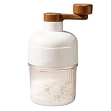 Deerou 手回し式かき氷機：ふわふわ雪のかき氷簡単作成！ 防滑設計・ステンレス刃・コンパクト 家庭用/業務用 DIY 水洗い可能 (手回し式かき氷機【冷凍キューブボックス付き】)