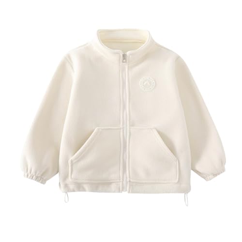 Fleece Jacket for Girls Toddler Kids Long Sleeve Warm Coats Outwear Full-Zip Fall Winter Jacket with Pocket 2-15Y
