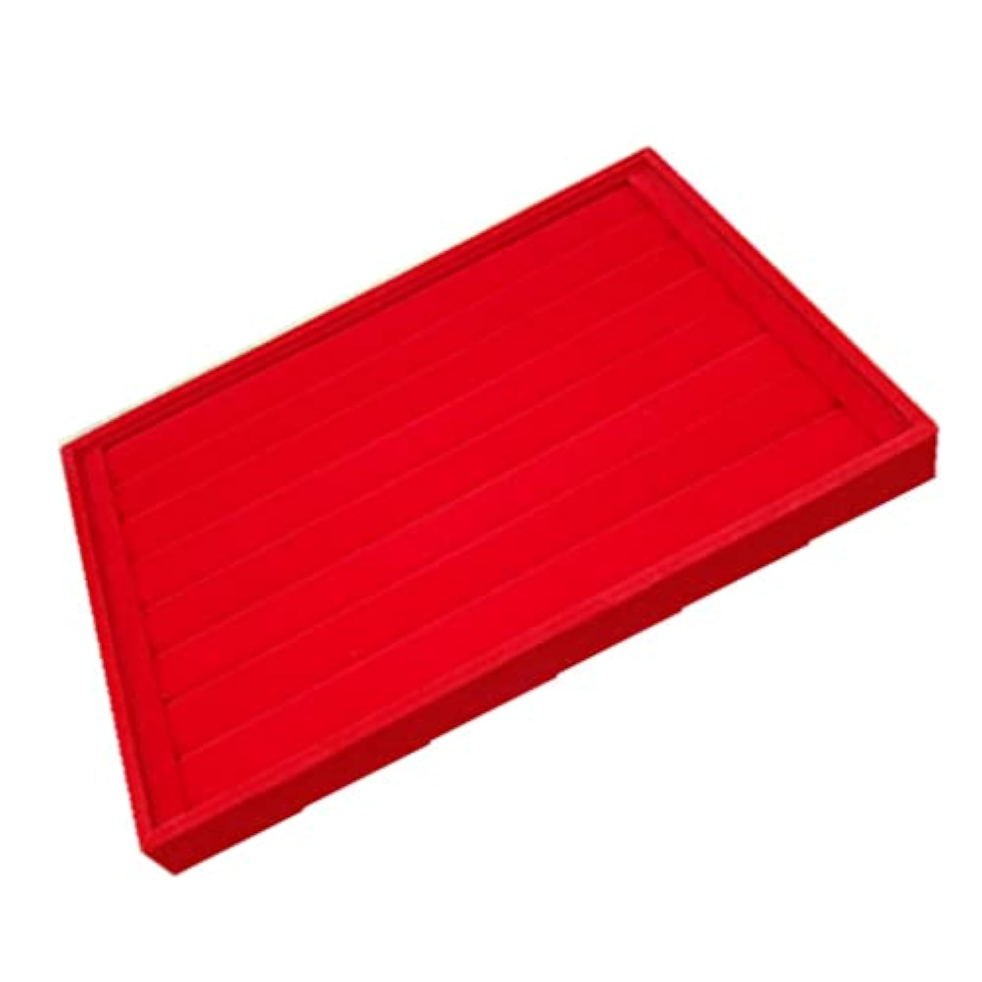 10 Slots Red Velvet Jewelry Rings Studs Display Tray