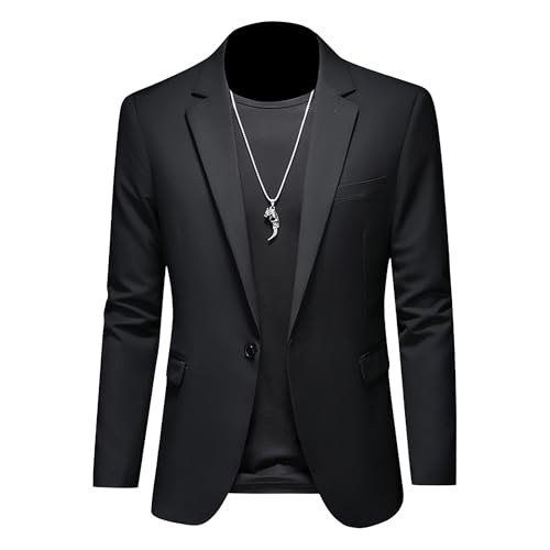Men's Slim Fit Stylish Blazer Business Casual Versatile Suit Jacket Solid Color Plus Size Banquet Sport Coat