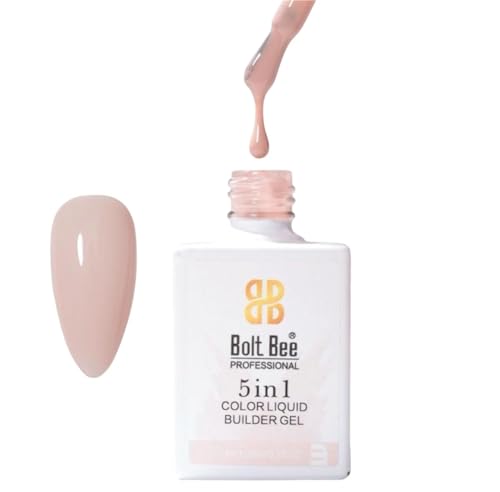Image of Bolt Bee PROFESSIONAL BIAB - Builder in a Bottle 15ml | Soak Off UV & LED Gel Polish | Nail Strengthener, Base & Builder Gel in One Builder in a Bottle, 15ml, Soak Off UV & LED Gel Polish, Nail Strengthener Base & Builder Gel, Long-Lasting Chip-Resistant Formula, 6 Shades (03- Soft Blush)