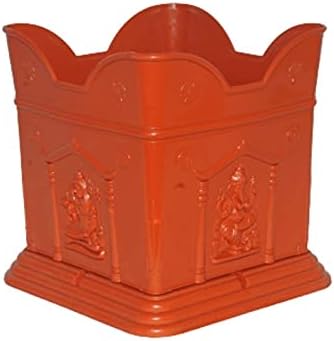 Green Live 10 Inches Plastic Brindavan Tulsi Pot, Size - 23x23x25 (Brown) Pack of 1