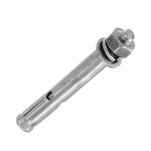 MroMax M8x80mm 304 Stainless Steel Expansion Bolts Hex Nuts Sleeve Anchor Fastener for Fence Home Installation Air Conditioning 1pcs
