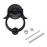 Pastlla Door Knocker for Front Door, Gate Knocker with Strike Plate Door Hardware Door Knockers Home (Black)