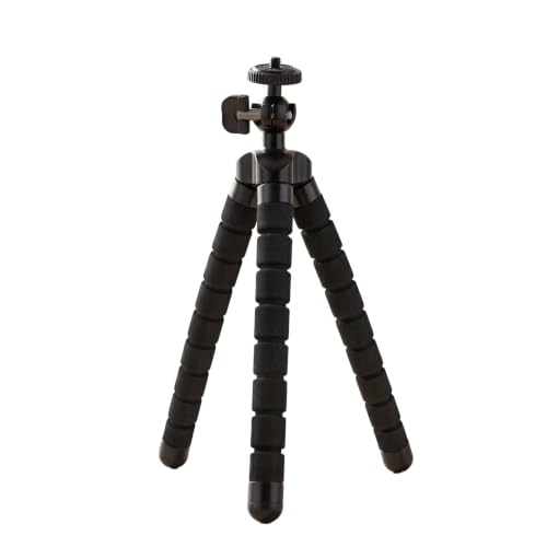 Image of Amazon Basics Flexible Gorillapod Tripod for Cameras & Mobile Phones, Premium Metal Legs with 360 Ball Head & Phone Holder, Max Load 3kg, Portable for Travel, Hiking & Vlogging