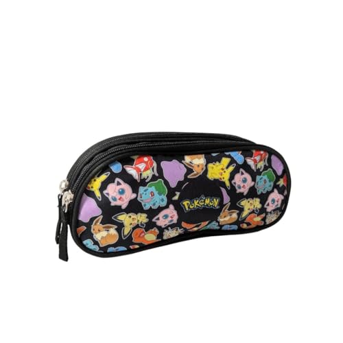 mybagstory - Trousse Scolaire Pokémon – Double Compartiment – 22,5 x 9,5 x 7,3 cm – Fermeture zippée – Trousse garçon école Primaire- idée Cadeau