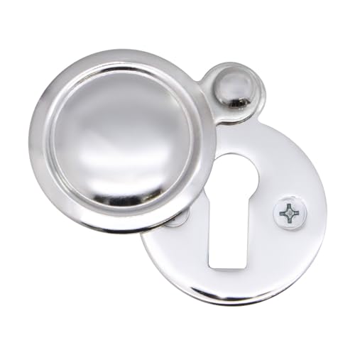 Victorian Keyhole Covered Escutcheon for Front Doors 35mm Polished Chrome | Pack of 1