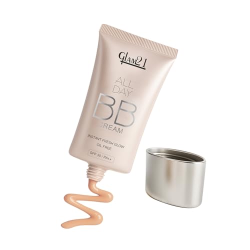 Glam 21 BB Cream, Longlasting Oil Free Sun Protection Formula with SPF 30, Lightweight, Non Greasy Creamy Texture for All Skin, 40g-Ivory-01