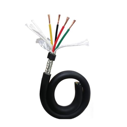 Outdoor Extension 2 Cores 20 Cores Shielded Cable 20AWG 18AWG 22AWG 1 Meters Flexible Copper Wire Resistance to Bending Corrosion Resistant Solar sheathed(4 cores,20AWG 1 Meter)