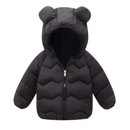 Generisch Winter Down Coats for Kids Baby Boys Girls Lightweight Jacket Bear Caps Infant Outerwear Quilted Jacket Boys 152, black, 18-24 Months