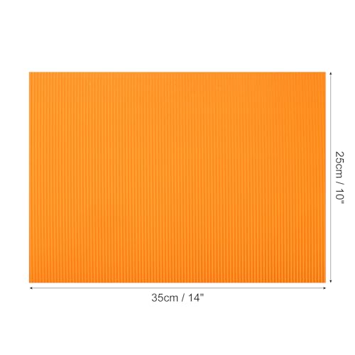 Image of uxcell 10pcs Corrugated Cardboard Paper Sheets,Orange Yellow,14 inch x 10inch,for Craft and DIY Projects