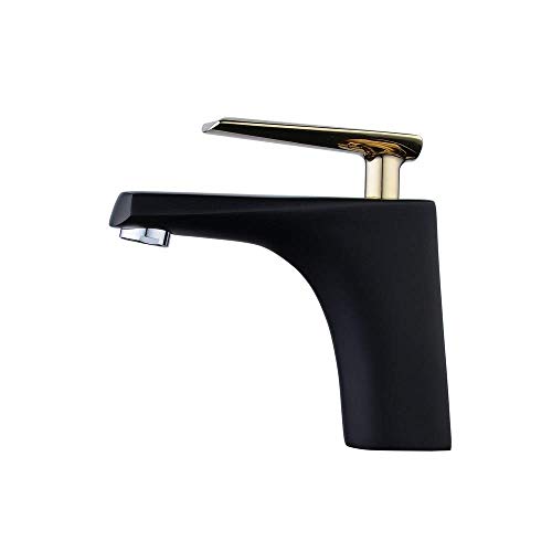 Grifo de cocina de latón duradero con acabado negro elegante y flujo de cascada