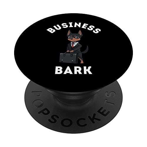 Miniatura Pinscher Business Bark Funny Dog Business sman PopSockets PopGrip Intercambiable