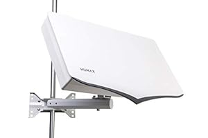 HUMAX Flat H40D2 Twin Flachantenne SAT, Satellitenantenne flach mit Twin-LNB, 2 Teilnehmer, einfache und schnelle Installation, für Balkon, Camping, Garten, Satelliten Antenne inkl. Zubehör, weiß
