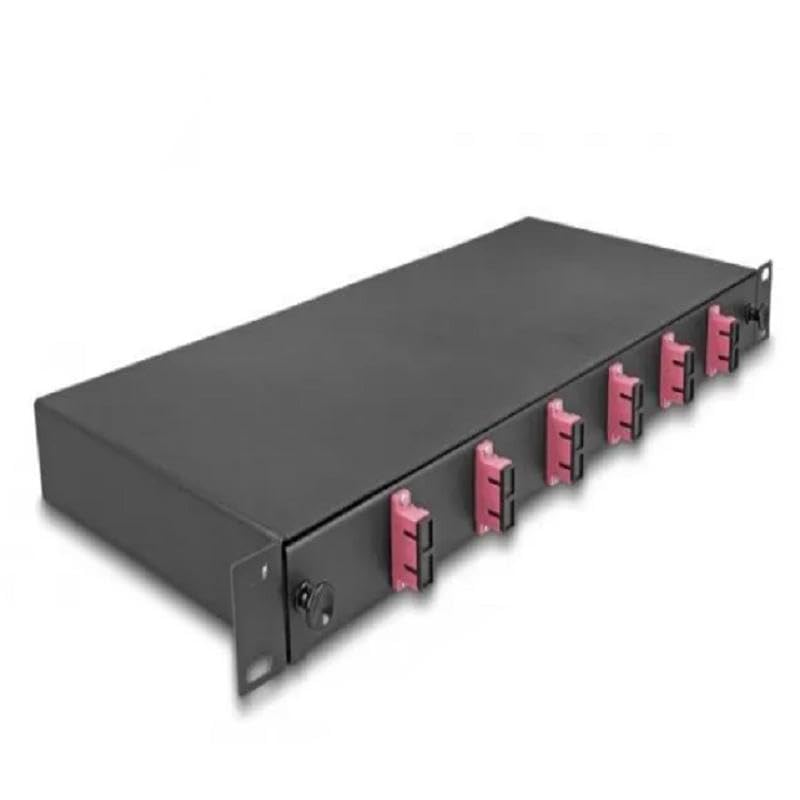 19" LWL Spleißbox 6X SC Duplex OM4 1 HE spleißfertig
