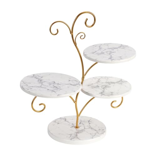 Tachiuwa 4 Tier Cupcake Stand Plate Snack Storage Rack Treats Display Stand Tiered Serving Tray for Banquet Wedding Table Decoration