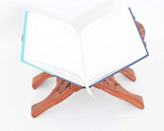 Sheesham Wooden Holy Book Stand Rehal for Pooja Reading Ramayana Geeta Bible Quran Books (Brown 12 inch)-image-34