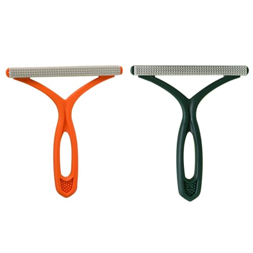NOLITOY Removedor de Pelos de Mascotas Reutilizable 2 Piezas, Cepillo Quitapelusas para Ropa y Sofá en Colores Verde Oscuro y Naranja, Herramienta Práctica para Limpieza de Gatos Hogar