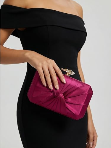 Image of CHUNLI Satin Clutch Bag, Elegant Clutch Purse for Women, Gold Evening Bags