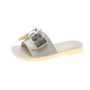 XLLJA Slippers Slide Sandalen Zwembad Schoenen, Dames zomer flip-flops, strass platte lederen slippers-