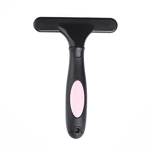 Peine de Rastrillo para Perros y Gatos Puntas Redondeadas Rastrillo para Eliminar con Doble Hilera Cepillo Para Gatos & Perros (Rosa) Cover