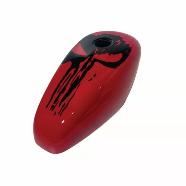 Simon Kustom ブラック／レッド グロス Amazon.com: Motorcycle Gas Tank Cover Big Skull Simonkustom