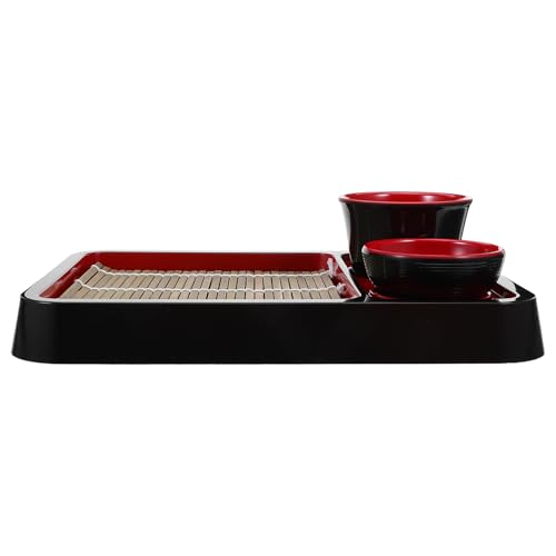 Plato rectangular para fideos japoneses de plástico miniatura 1