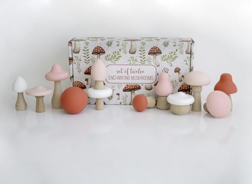 Pink Mushroom Woodland Kids Garden Fungi Mushroom Table Decor Set