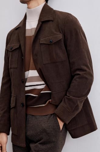 Men's Vintage Corduroy Suits Jacket Single Breasted Blazer Sports Coat Autumn Winter Formal Casual4