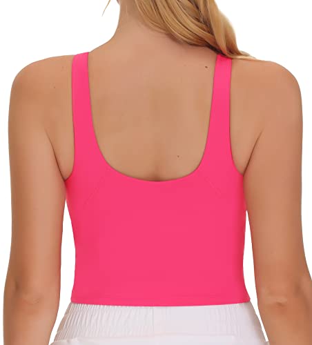 Image of THE GYM PEOPLE Women Sports Bra Sleeveless Padded Running Workout Tank Tops | U-Shaped Beauty Back, High-stretch fabric, Crop design, Sleeveless, Removable pads, Ideal for workout and daily wear