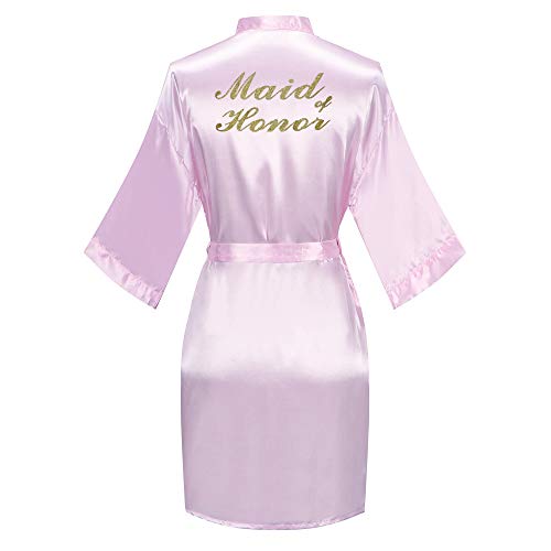 Image of Giova Women Bridal Robe for Bride and Bridesmaid Getting Ready Wedding Party Bathrobe