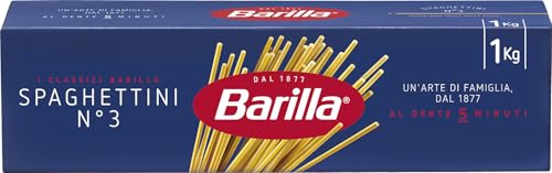 Barilla Pasta Spaghettini N.3, Pasta Lunga di Semola di Grano Duro, I Classici, Tempo di Cottura 5 Minuti, Confezione 1 kg