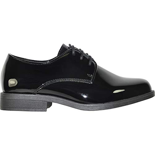 Vangelo Boy Dress Shoe Tux-1 Oxford Tuxedo Shoe For Prom, Uniform, Prom And Formal Events Black Patent Size Little Kid 13K #TOP4