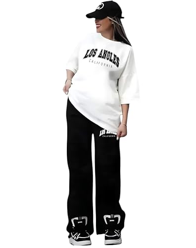 Image of My Swag Womens Printed Casual Co Ord Set T-Shirt & Trouser Outfit Night Suit Co Ord Set Comfortable Fit for Women & Girls