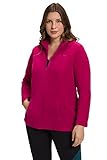 kuschelweicher Fleece Ulla Popken Damen Fleecejacke, Baukastensystem, Innenjacke, Stehkragen Jacke, Lila, 50/52