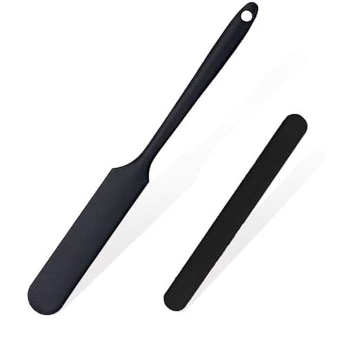 Image of 2pc silicone wax applicator Non-stick Waxing Applicator Hair Removal Sticks Applicator Spatula Reusable Hard Wax Scraper for Home Salon Body Use (2pc black)