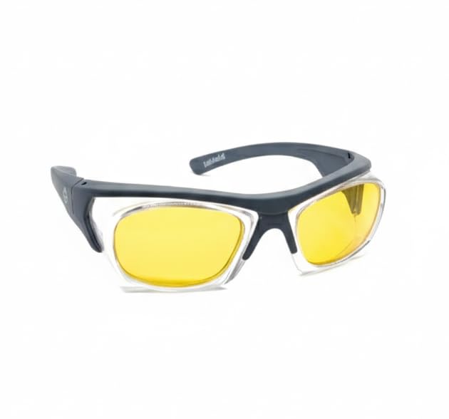 Image of THUNDERSTORM Safety Goggles Eye Protection Anti Pollution Eyewear For Multipurpose Riding Motorcycle Cycling Scratch Resistant UV Protected Glasses for Men & Women (Matte Grey with Yellow Lens)