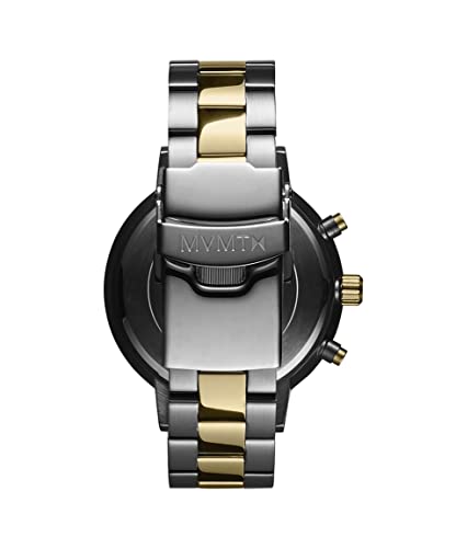 Image of MVMT Nova Qtz Multifunction Grey Round Dial Women's Stainless Steel Watch, Ionic Plated Gold Steel & Ionic Plated Grey Steel Material, Gold Band - 28000177-D