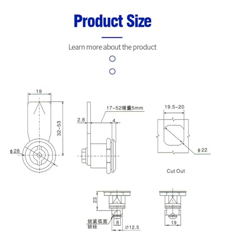 Serrure d'armoire MS705 à came batteuse pour armoire de commutation - 5
