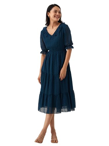 Image of AASK Dress for Women One Piece Kurta Set Tops Knee-Length Fit And Flare Dresses