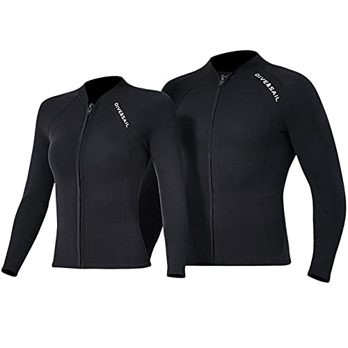 Traje de neopreno XIXIAN para hombre y mujer de 2mm con cremallera frontal, manga larga, para buceo, snorkel, surf, natación miniatura 2