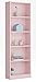 Bibliothèque avec 5 étagères coloris rose - Dim : H 180 x L 52 x P 25 cm -PEGANE-