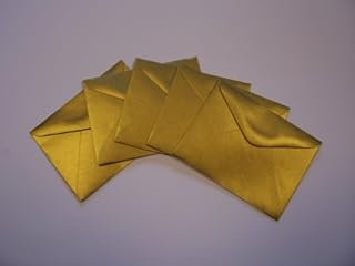100 x Gold Shimmer Metallic Premium C7 Small Mini A7 Card Envelope Blanks (RSVP)