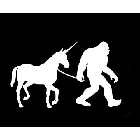 Legacy Innovations Bigfoot Leading Unicorn LLI | Decal Vinyl Sticker | Cars Trucks Vans Walls Laptop | White | 5.5 x 3.3 in | LLI1738 Cover