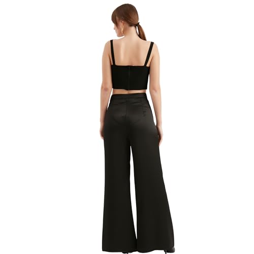 TUBANUR Women's Satin Pant | Casual Wide Leg High Waist Flowy Trousers | Spring Women Pant Clothing2