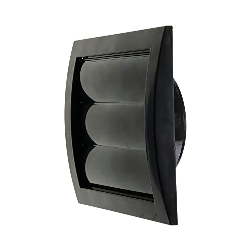 Black Exhaust Hood Vent 4'' Inch / 100 mm with Shutters, Built-in Pest Guard Screen and Flange, Air Vent Cover with Flaps - Image 4